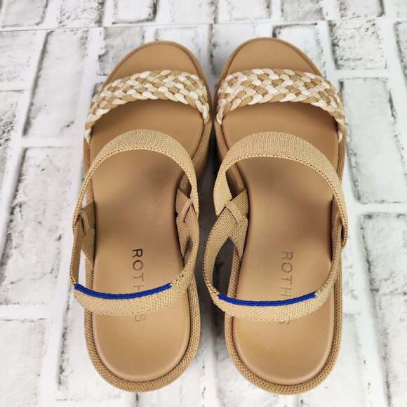 Rothy's The Lightweight Wedge Women's Sz 9.5 Beach Sand Chunky Platform Sandals - Picture 6 of 10